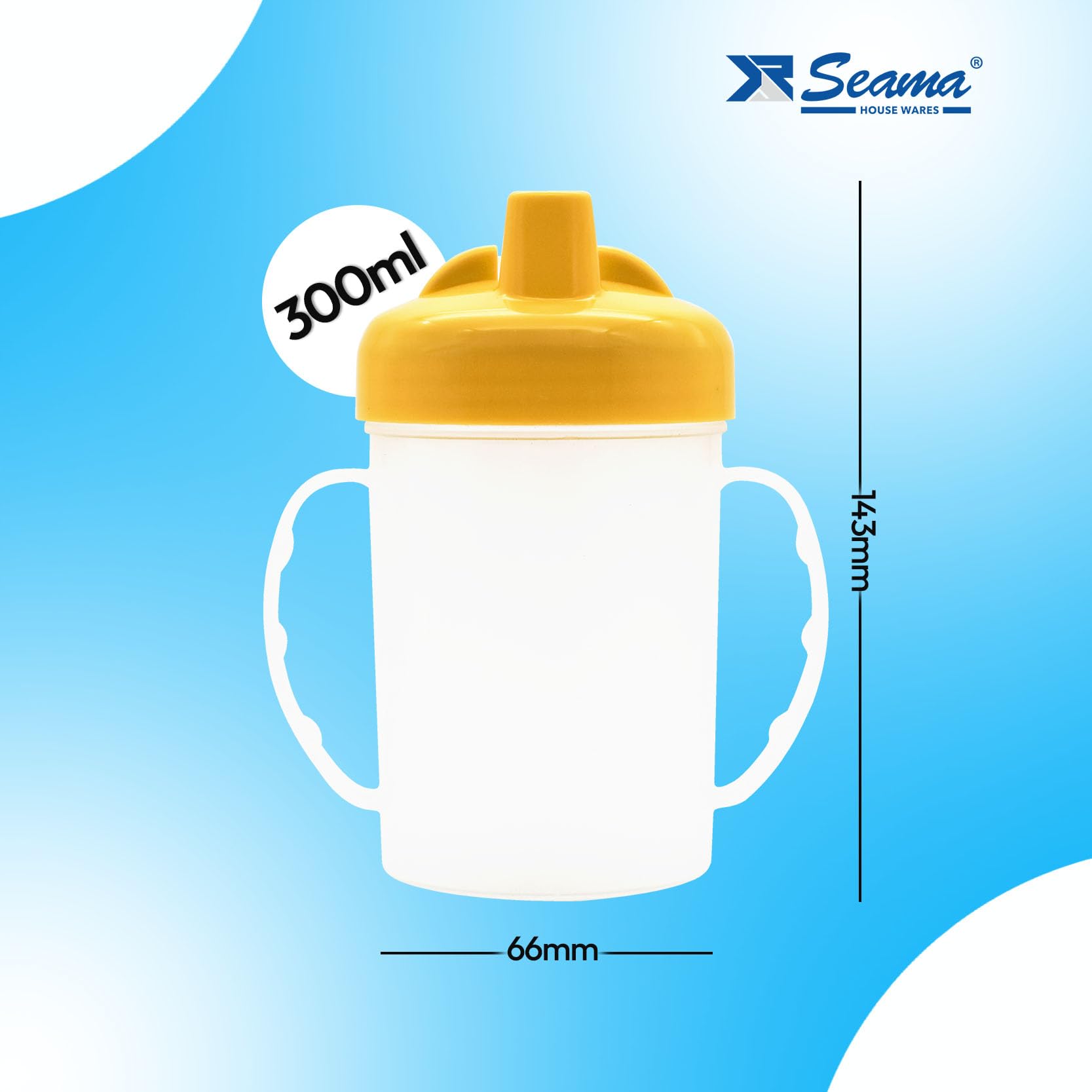 Seama Chottas 300ml Plastic Sippy Cups for Toddlers & Kids - Set of 2 Leak-Proof Baby Bottles with Handles | BPA-Free Spill-Proof Drinking Cups for School, Travel & Home Use