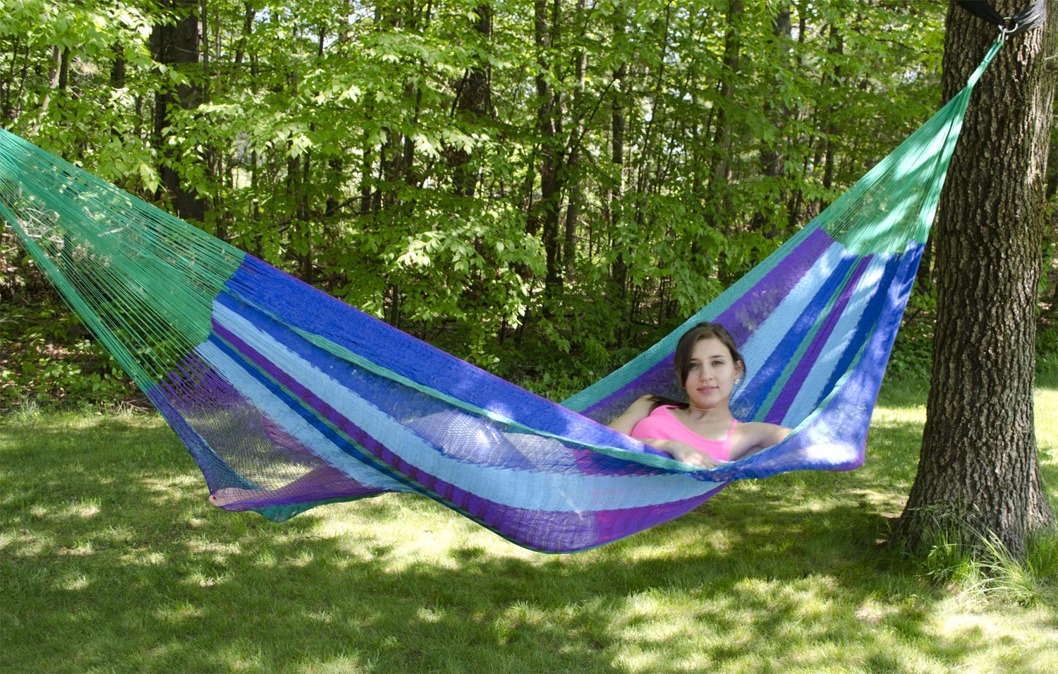 Premium Mayan Mexican Double Hammock with Spreader Bars - Breathable Cotton for Outdoor, Beach, Camping & Backyard Relaxation