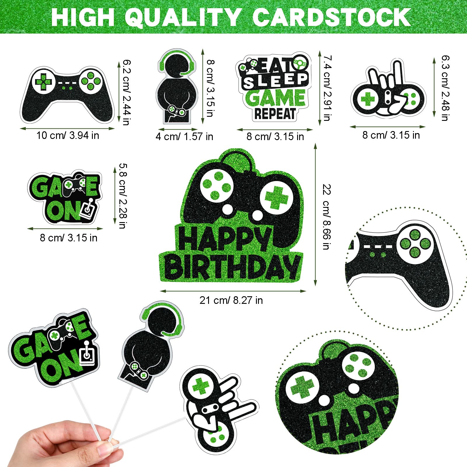 31pc Video Game Cake Toppers - Gaming Birthday Party Decor for Kids