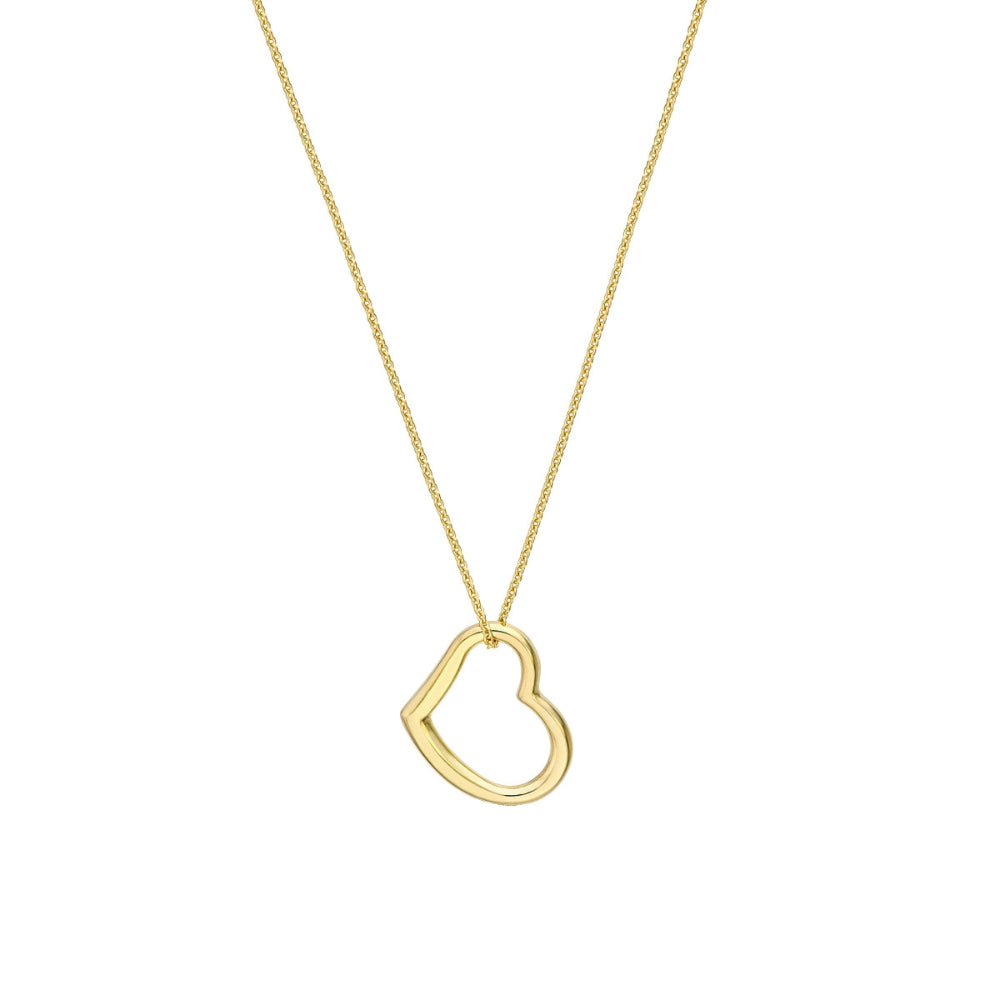 14K Gold Open Heart Necklace for Women - Dainty Delicate Heart Pendant Jewelry Gift for Her - Perfect for Valentine's Day, Anniversary & Everyday Wear