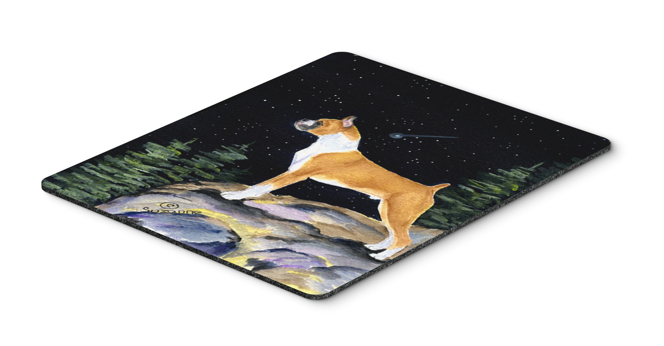 Starry Night Boxer Mouse Pad - Large Washable Non-Slip Desk Mat for Home Office, Gaming & Computer Work | Heat Resistant Hot Pad & Trivet for Kitchen Use