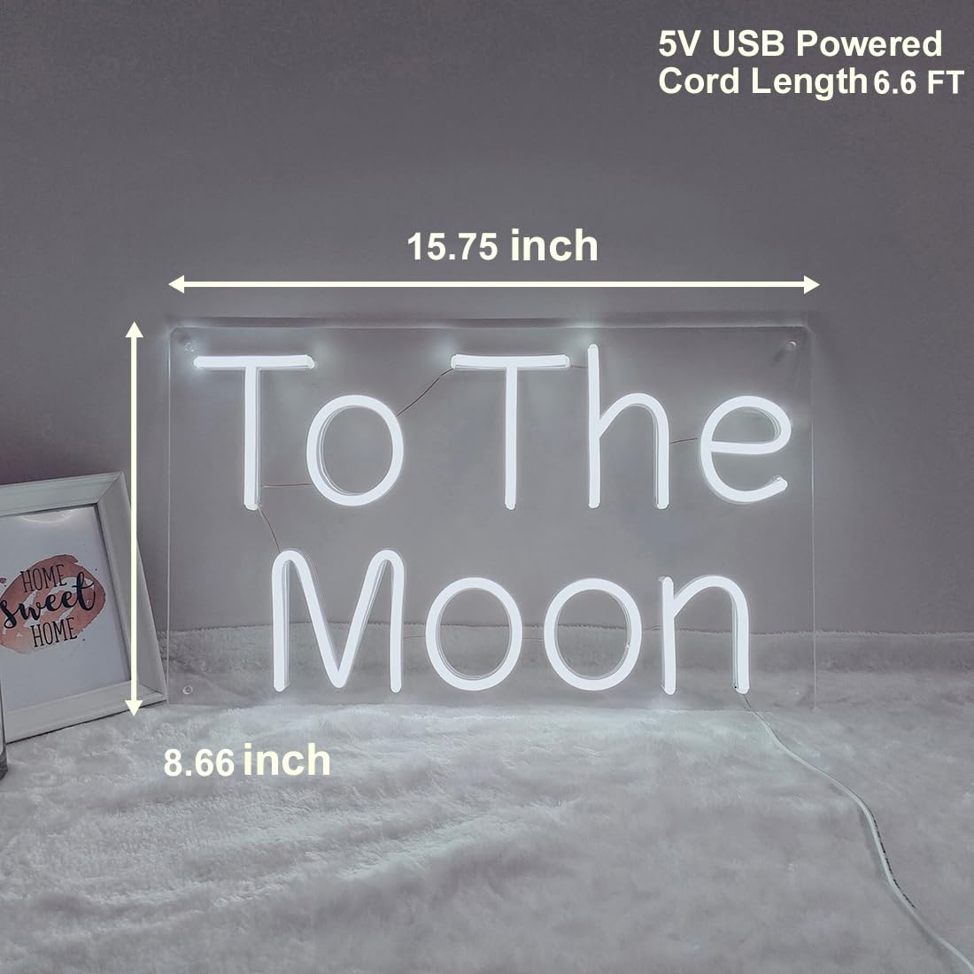 Britrio LED Neon Moon Light Sign - 16.5