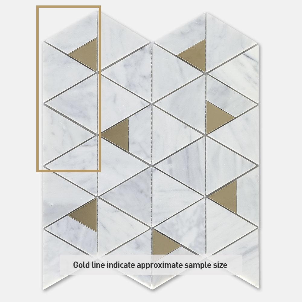 Premium Carrara Marble Mosaic Tile Sheets - Honed Fifth Ave Pyramid Design for Bathroom, Kitchen & Shower Backsplash - Natural Stone Wall & Floor Decor (10 Sheets/Box)