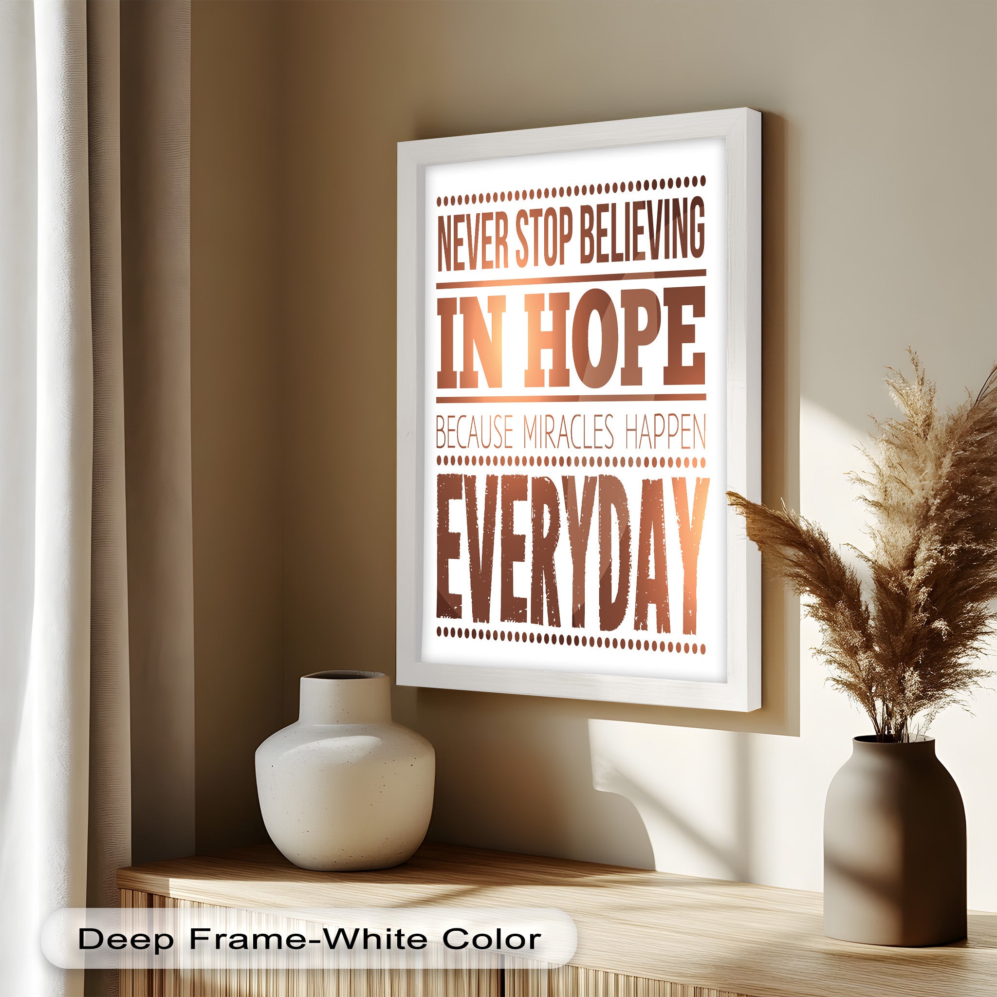 Inspiring 'Believe in Hope' Motivational Oil Painting - Uplifting Wall Art for Home, Office & Meditation Space