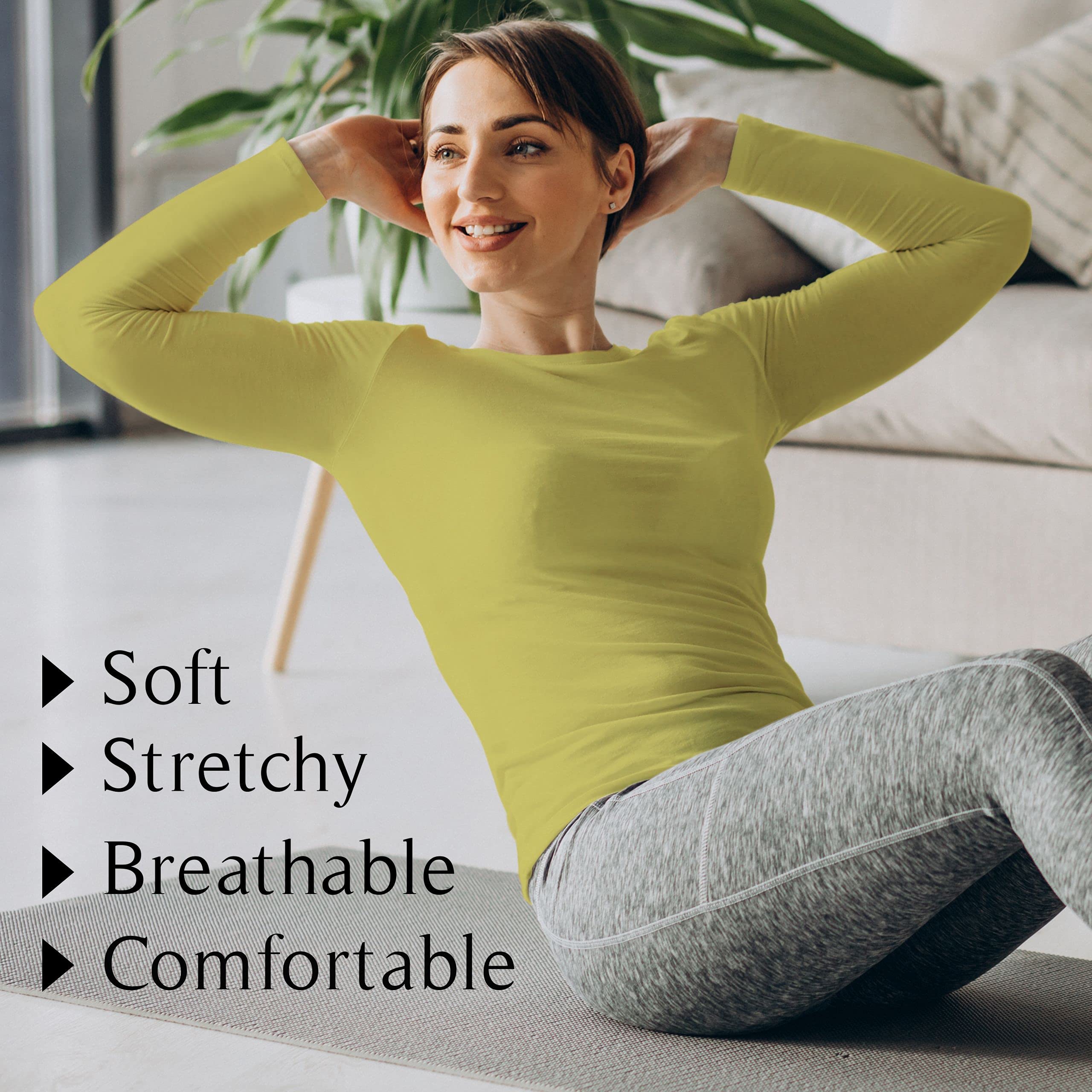 BaHoki Essentials Long Sleeve Undershirts for Scrubs - Soft Stretch Layering Base Shirt for Medical Professionals & Healthcare Workers | Perfect Under Scrubs for Hospitals, Clinics & Long Shifts