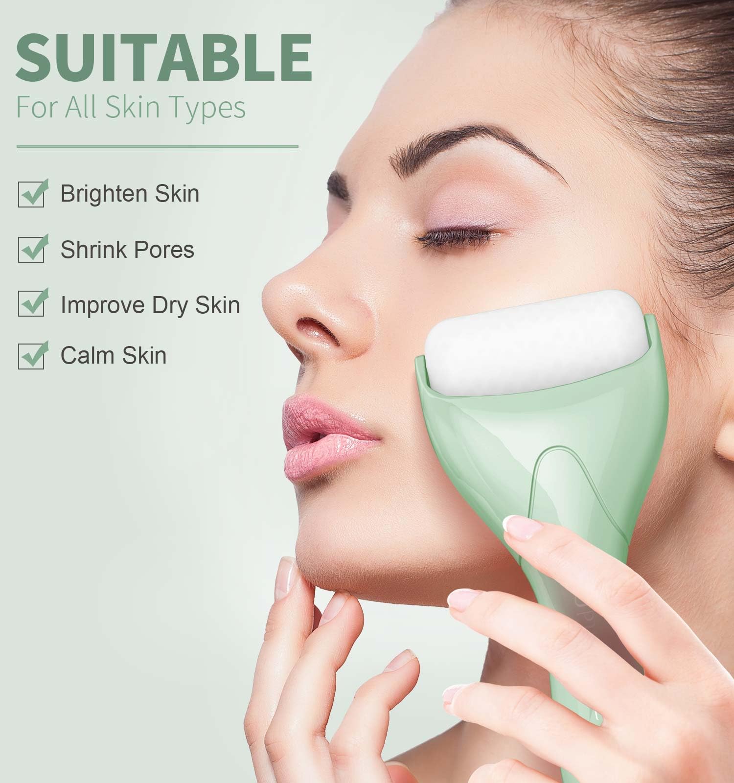 **Ice Roller for Face & Eye – 2-Pack Cooling Face Massager for Puffiness & Wrinkles Relief, Self-Care Skin Therapy, Perfect Gift for Women & Men (Green) – Use for Morning Routine, Post-Workout Recovery & Spa Relaxation**