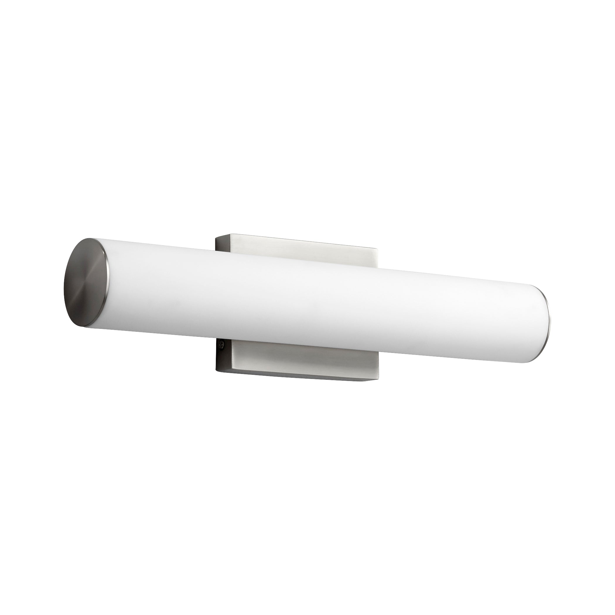 Oxygen Fugit 3 5011 24 Vanity LED Light - 18 Inch Matte White with Acrylic Lens, 3000K Warm White, Satin Nickel Finish - Perfect for Bathroom Makeup Mirror & Dressing Room Lighting