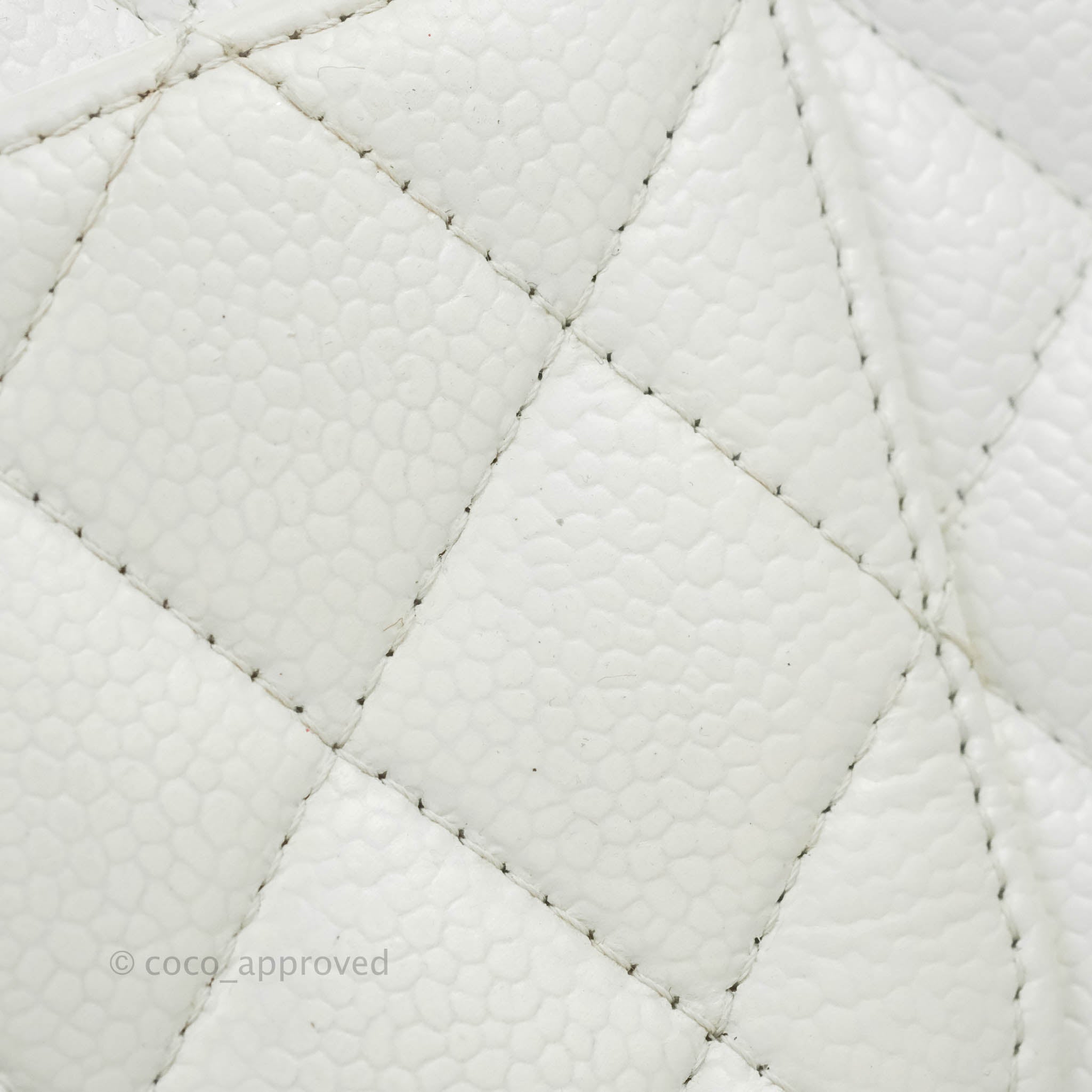 Chanel Classic M/L Medium Double Flap Bag in White Caviar Leather with Silver Hardware - Perfect for Luxury Fashion, Evening Events & Designer Handbag Collection