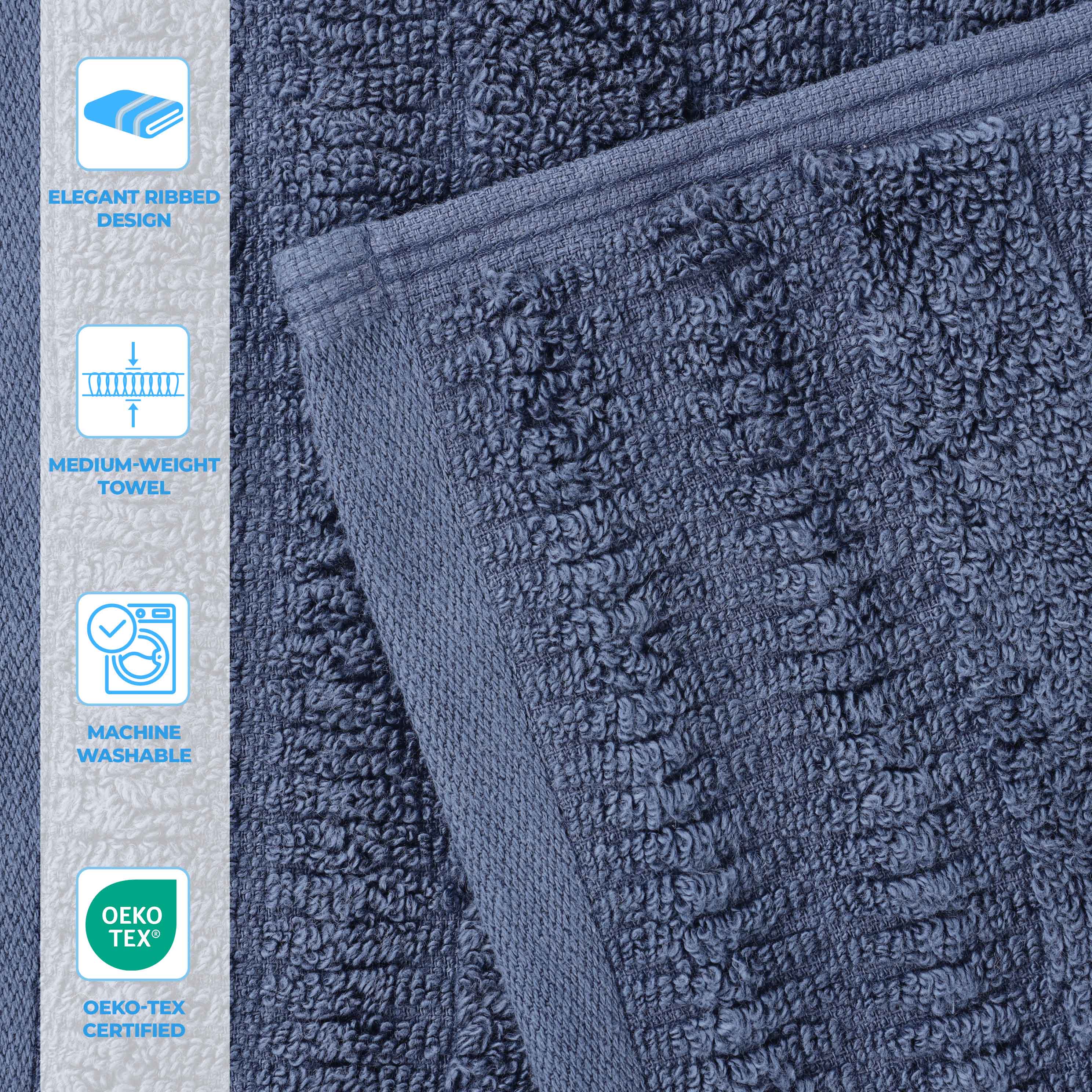 Premium Mika Smart Twist Cotton Bath Sheets - Ultra Soft & Absorbent, Set of 2 (Grey) - Luxury Spa & Bathroom Essentials for Hotels & Home Use