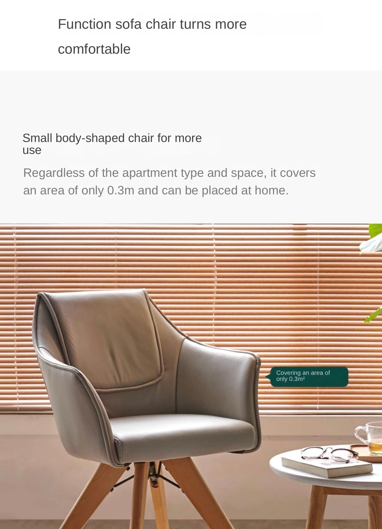 360° Swivel Beech Solid Wood Soft Chair - Ergonomic Comfort for Living Room, Office & Study