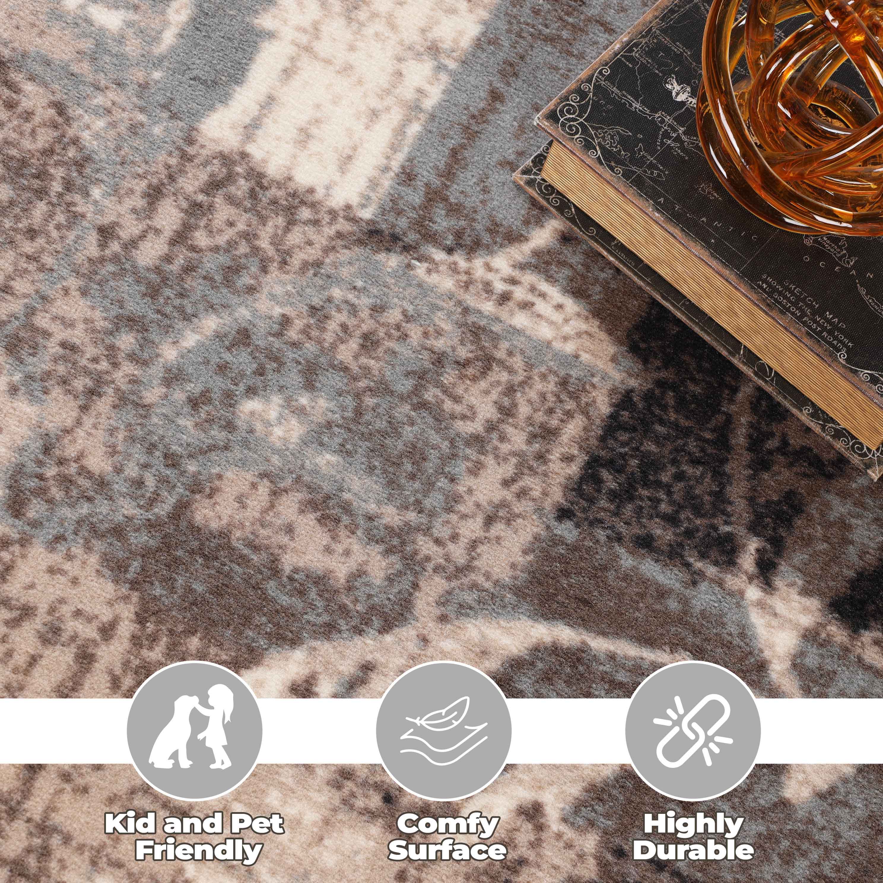 Stylish Pastiche Floral Patchwork Non-Slip Indoor Area Rug - Soft Comfort for Living Room, Bedroom & Nursery Decor