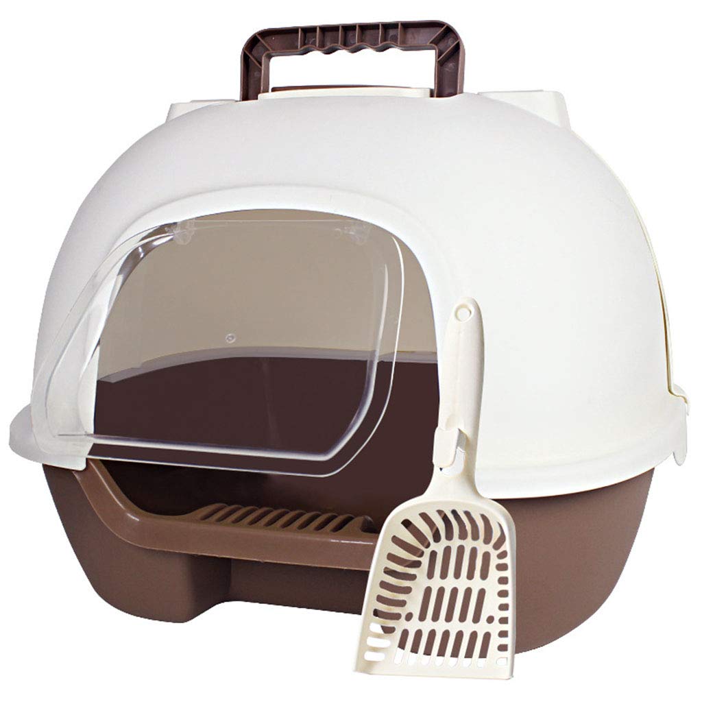 Large Cat Litter Box with High Sides - Self-Cleaning Design Reduces Litter Tracking - Perfect for Multiple Cats & Small Spaces