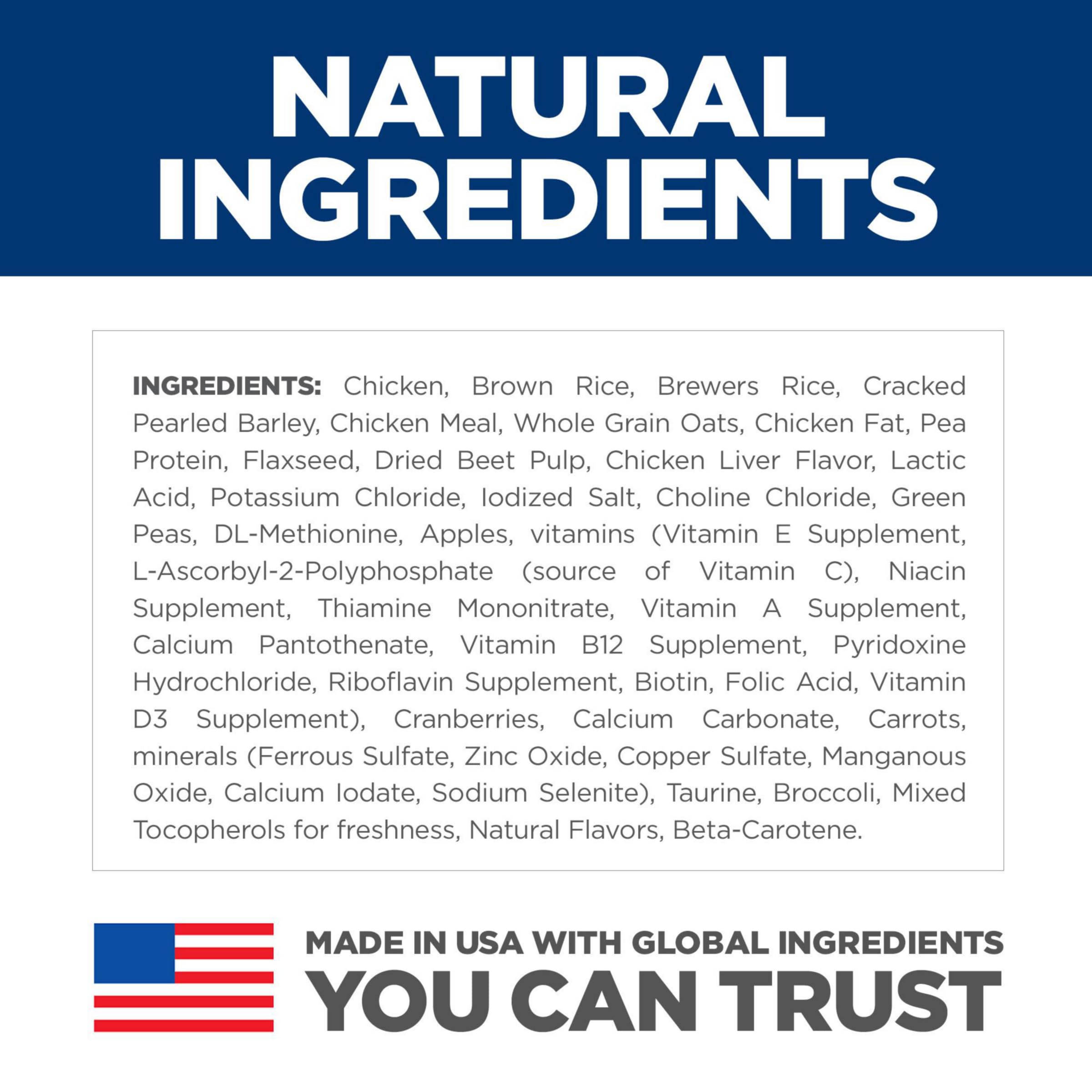 Hill's Science Diet Adult 1-6 Dry Dog Food - Premium Nutrition with Chicken & Brown Rice - No Corn, Wheat or Soy - 15 lb Bag - Perfect for Adult Dogs' Daily Meals & Healthy Growth