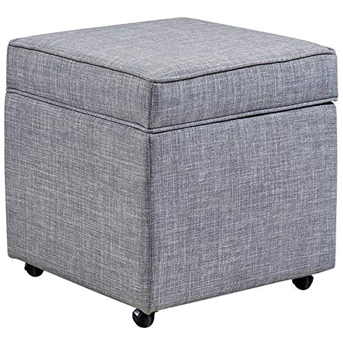 Light Gray Tufted Storage Ottoman - Home & Living Decor