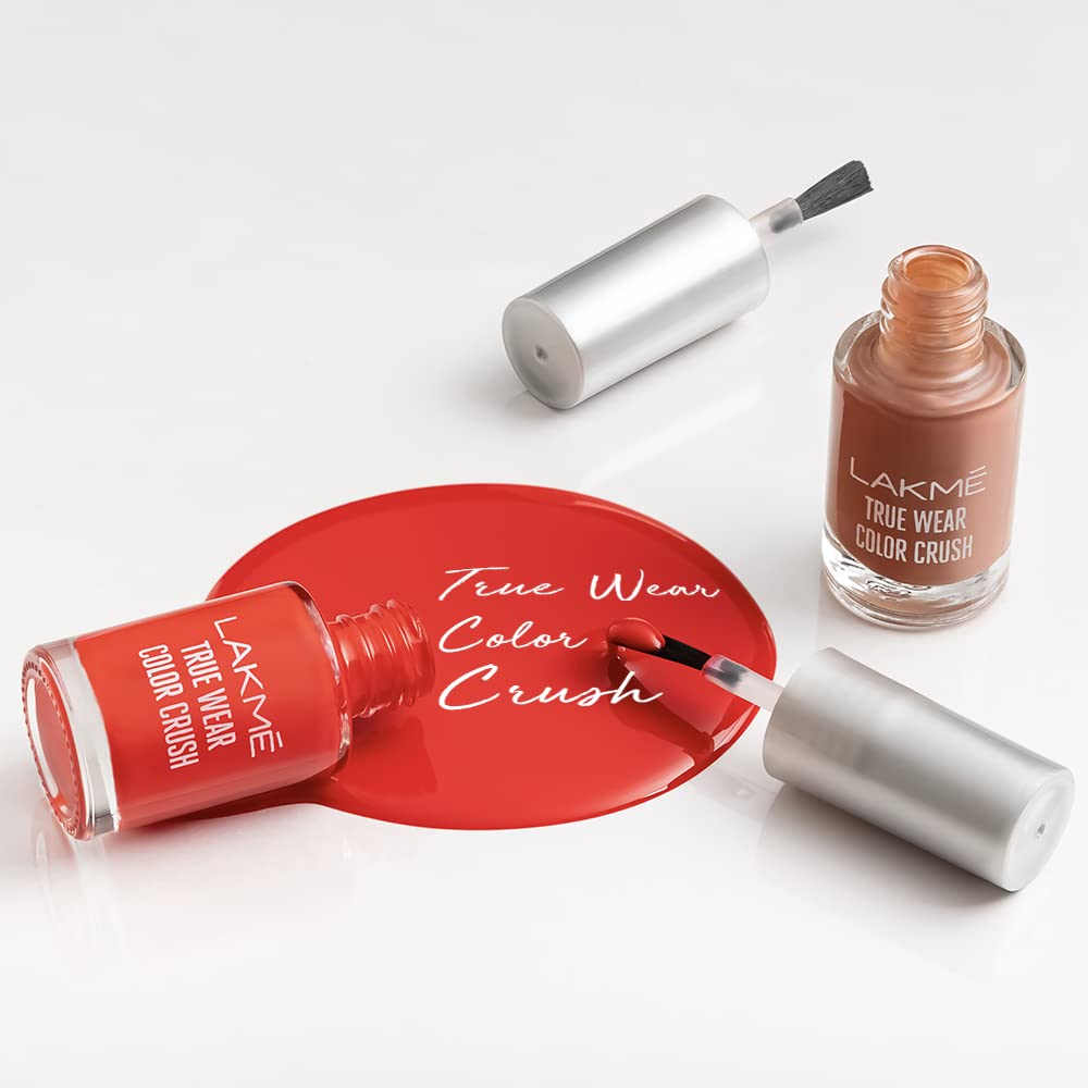 LAKMÉ True Wear Color Crush Glossy Finish Nail Polish - Crush 81 (6ml & 75ml) | Long-Lasting Shine for Manicures & Pedicures | Perfect for Parties, Weddings & Everyday Wear