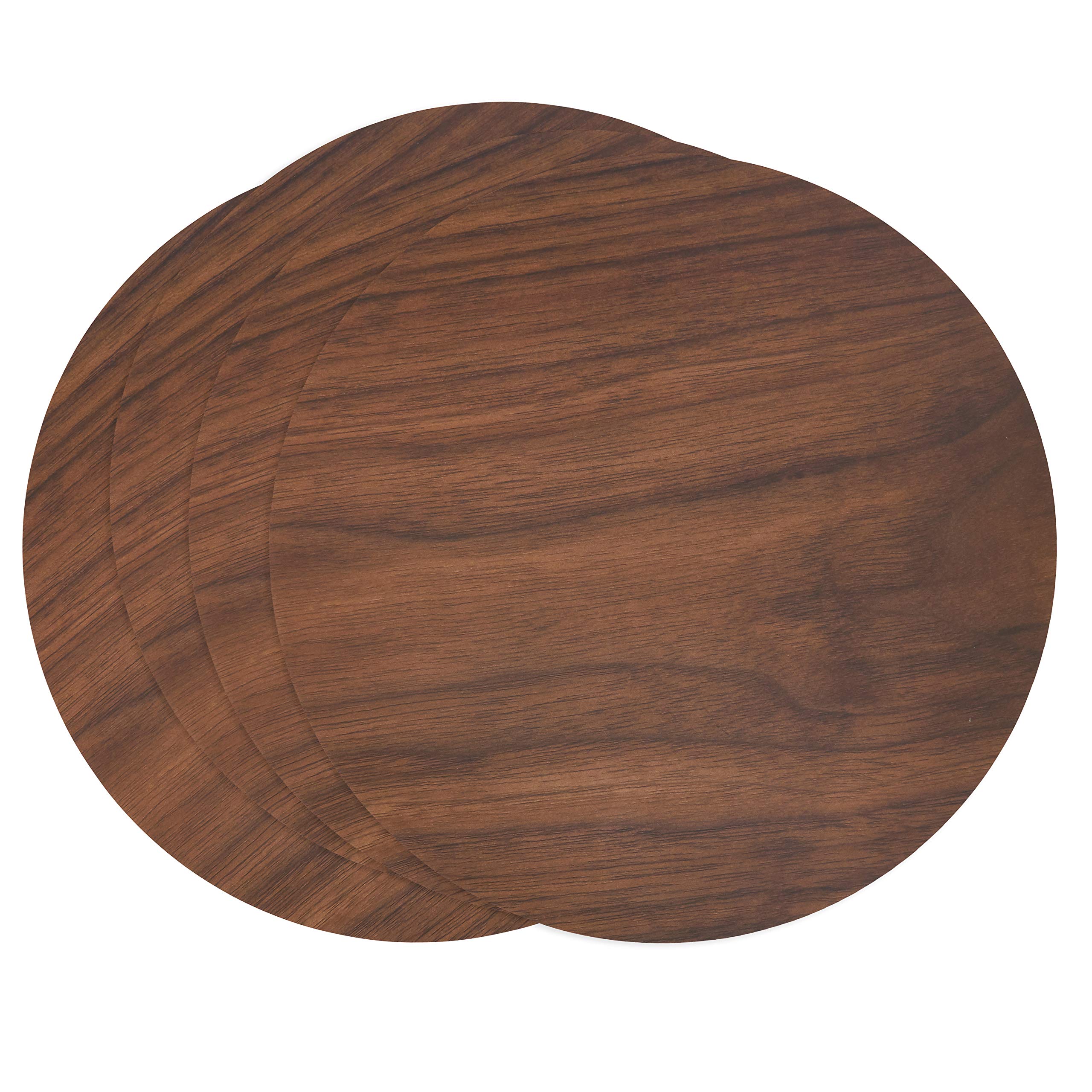 Eco-Friendly Wooden Print Placemats Set of 4 - Natural Wood Grain Design for Dining Table Decor, Perfect for Thanksgiving, Christmas Dinner & Home Entertaining
