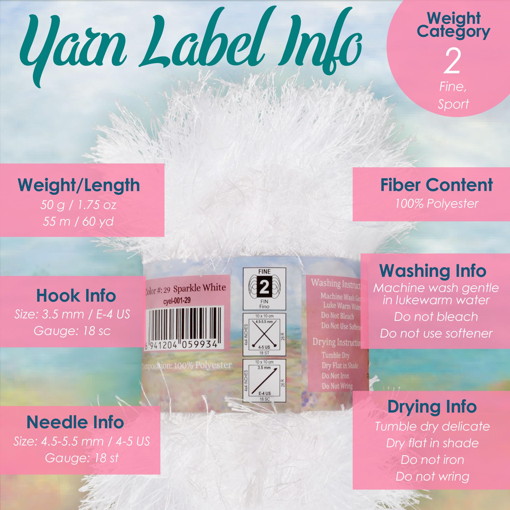 JubileeYarn Eyelash Fur Yarn - Soft Polyester Craft Yarn for Knitting & Crocheting - 12-Skein Variety Pack - Perfect for DIY Scarves, Hats & Plush Toys