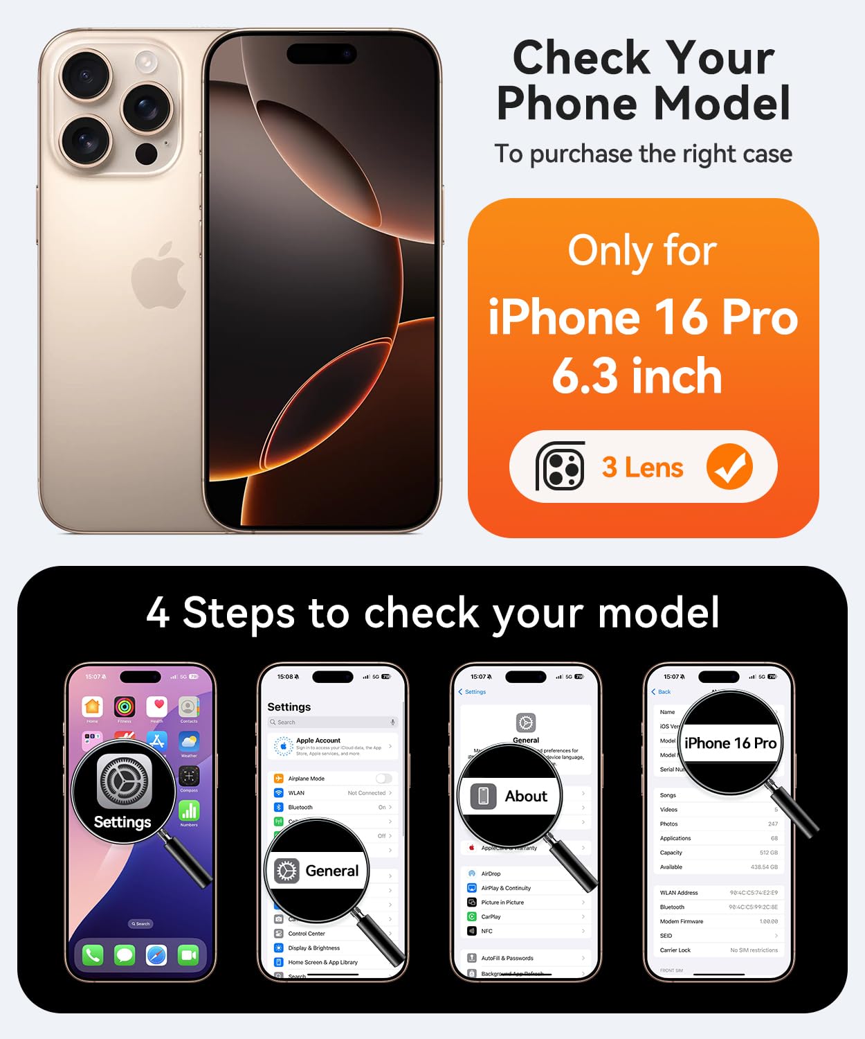 CANSHN Magnetic iPhone 16 Pro Case - Upgraded Full Camera Protection, Magsafe Compatible, Translucent Matte Shockproof Cover | Perfect for Daily Use, Travel & Outdoor Activities (Hot Pink)