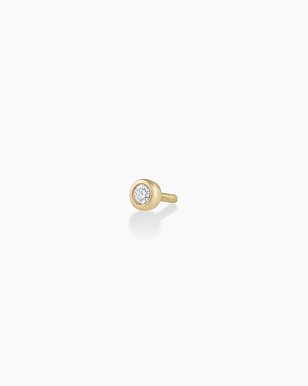 Classic Diamond Flat Back Single Stud Earrings for Women - 14K Gold Plated Cubic Zirconia Studs - Perfect for Everyday Wear, Parties & Gifts