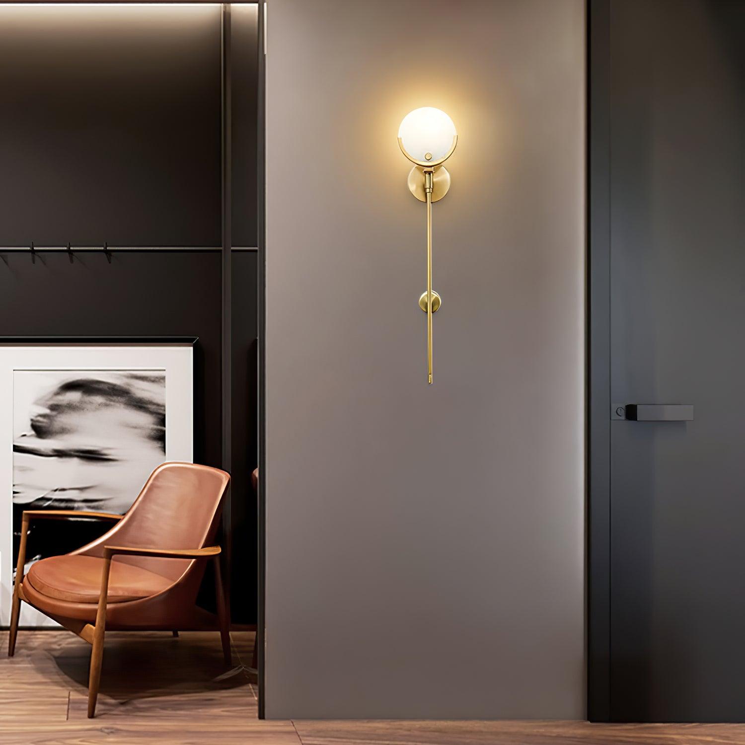 Stylish Ava Brass Wall Lamp - Vintage Industrial Sconce Lighting for Living Room, Bedroom & Hallway