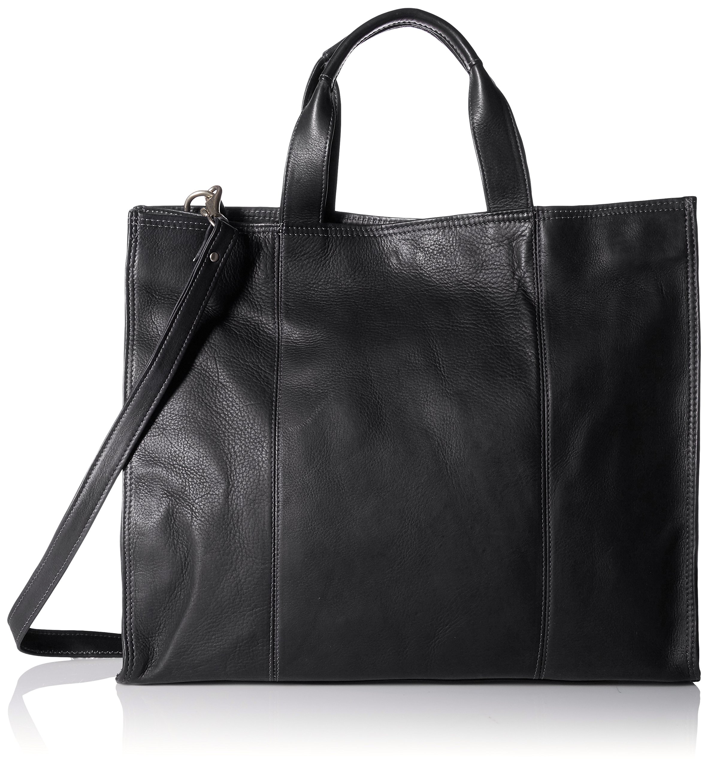 Premium Genuine Leather Carry-All Tote Bag for Women - Black, One Size - Perfect for Work, Travel & Everyday Use