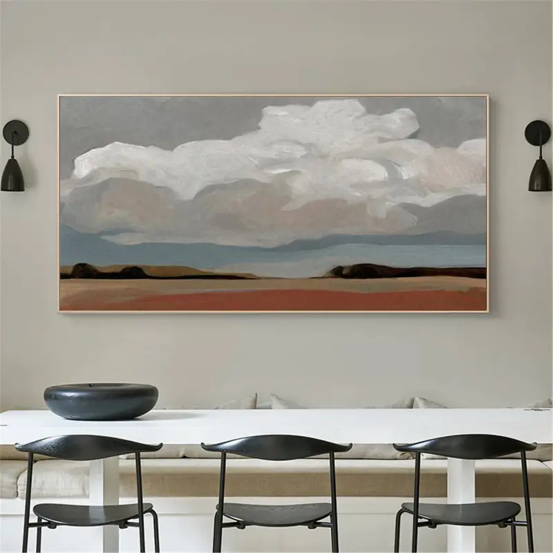 Ocean and Sky Painting #OS 009 - Handmade Canvas Wall Art for Home Decor, Office & Living Room - Beautiful Seascape Landscape Artwork