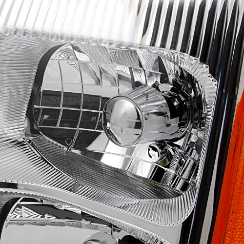 AKKON Chrome Clear HID Xenon Headlights for Cadillac Escalade - Direct Replacement Front Lamps Pair - Perfect for Night Driving & Off-Road Adventures