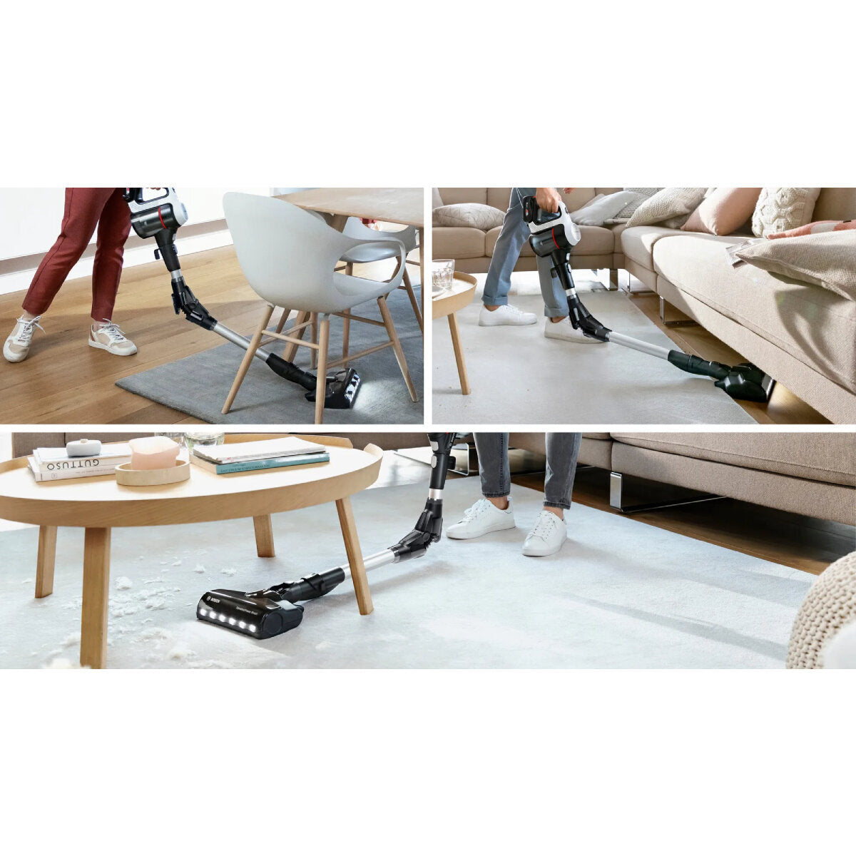 Bosch Unlimited 7 Cordless Vacuum Cleaner - Powerful 25KPA Suction, Lightweight, White (BCS711WAU) - Perfect for Hardwood Floors, Carpets & Pet Hair Cleaning