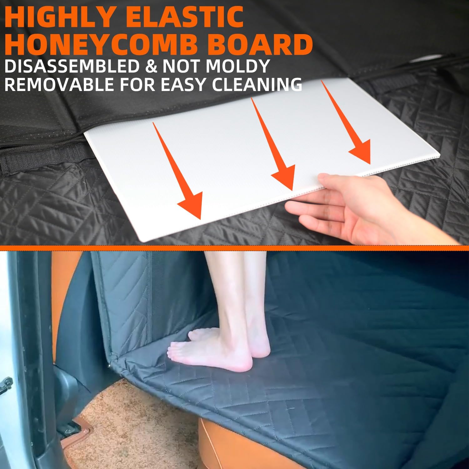 **Waterproof Dog Car Seat Cover for Back Seat - Large Non-Slip Pet Hammock with Hard Bottom | Fits SUV, Truck & Sedan | Protects Seats from Dirt, Hair & Scratches | Perfect for Travel, Camping & Daily Commute**