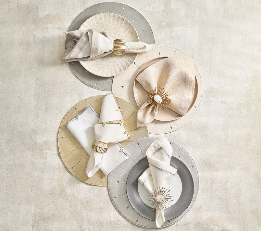 Gray & Beige Reversible Dart Placemats Set of 4 - Stylish and Durable Table Mats for Dining Room, Kitchen, or Outdoor Picnic Use