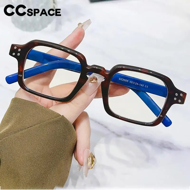 CCspace Women's Full Rim Square Polycarbonate Reading Glasses R57197 - Lightweight Blue Light Blocking Readers for Computer Work, Reading & Office Use