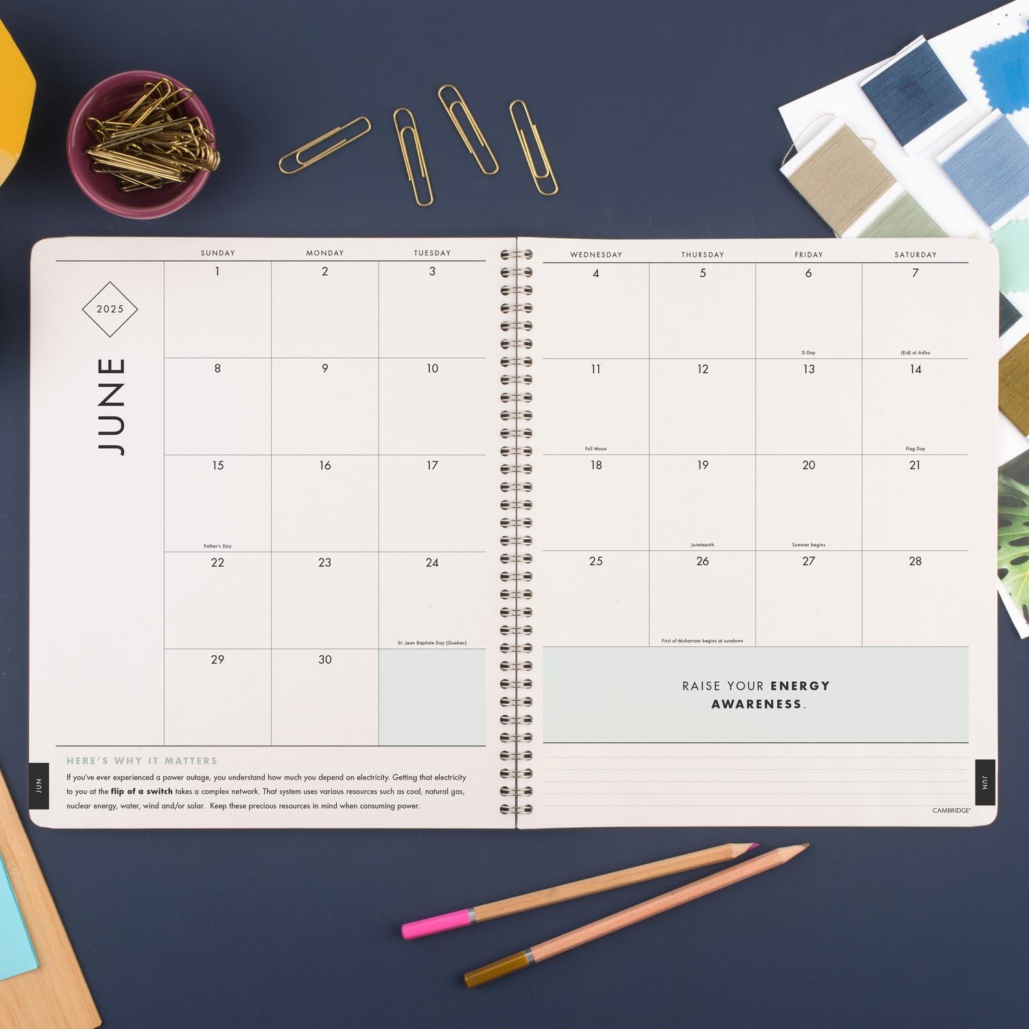 Cambridge Planner 2024-2025 Academic Year - Weekly & Monthly Planner, 8.5