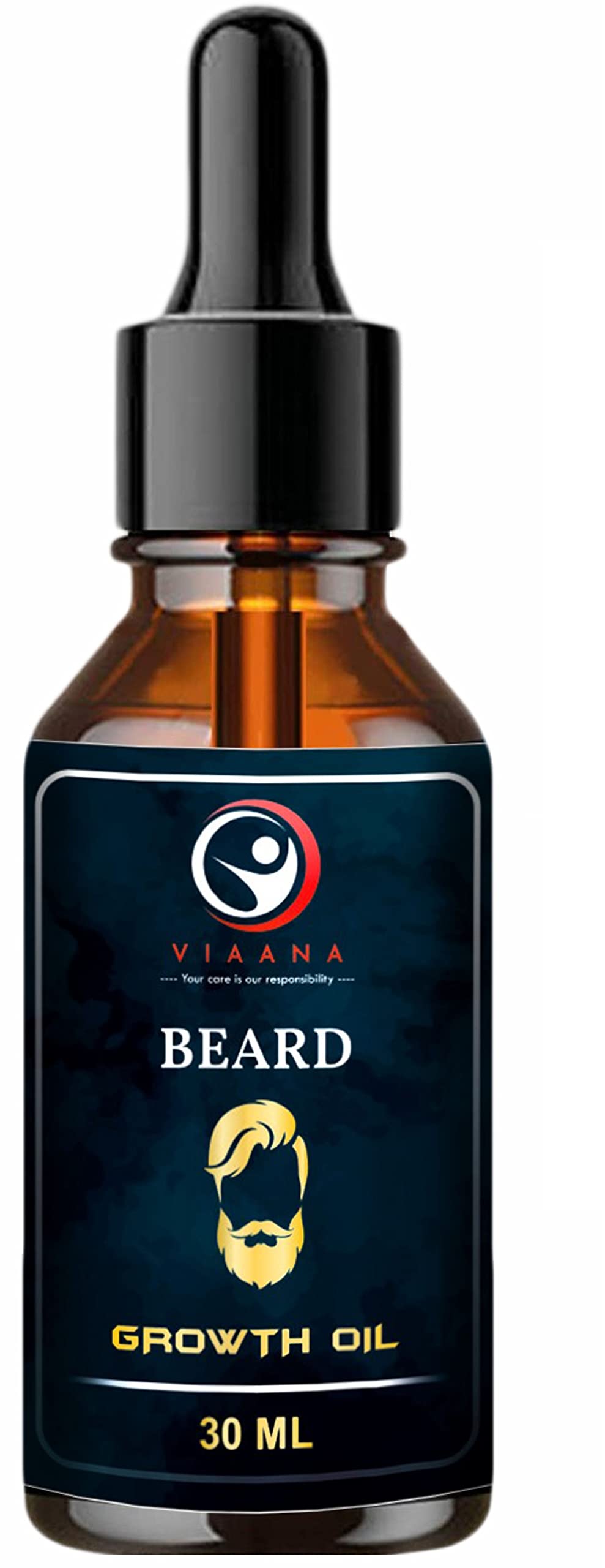 VIAANA Beard Growth Oil with Onion Oil - Promotes Thicker, Fuller Beard Growth | Nourishing Formula with Sweet Almond Oil, Olive Oil & Vitamin E | 30ml Bottle | Ideal for Daily Beard Care & Styling