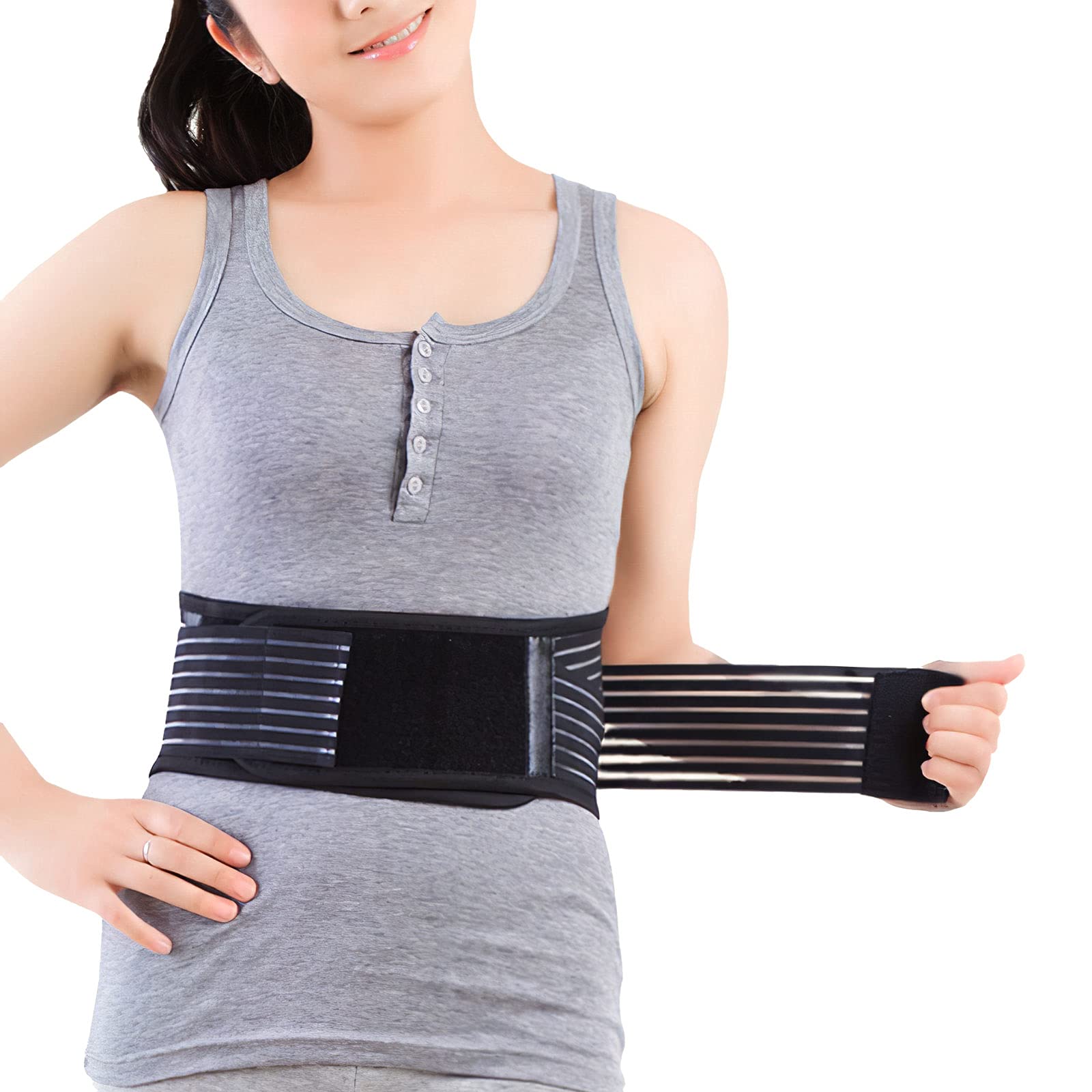 Magnetic Back Support Belt with Tourmaline - Self Heating Lumbar Brace for Lower Back Pain Relief, Herniated Disc & Sciatica - Large Size for Comfort & Posture Support - Ideal for Office Work, Driving & Daily Activities