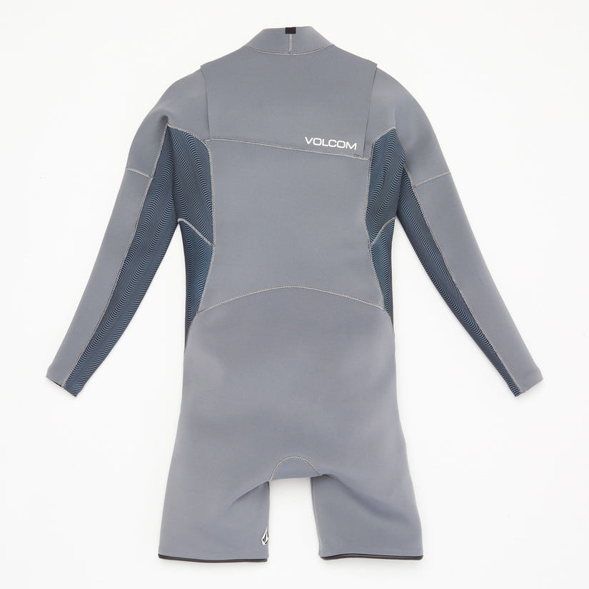 Volcom Modulator 2mm Big Boys Chest Zip Long Sleeve Springsuit Wetsuit - Charcoal for Surfing, Swimming & Water Sports