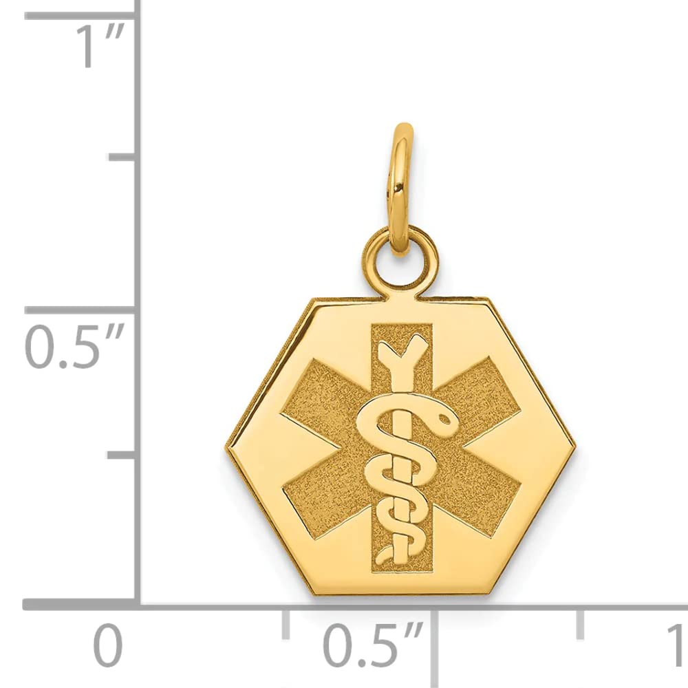 14K Gold Medical Alert Pendant Necklace - Hypoallergenic & Durable for Everyday Wear - Perfect for Allergies, Diabetes & Emergency ID