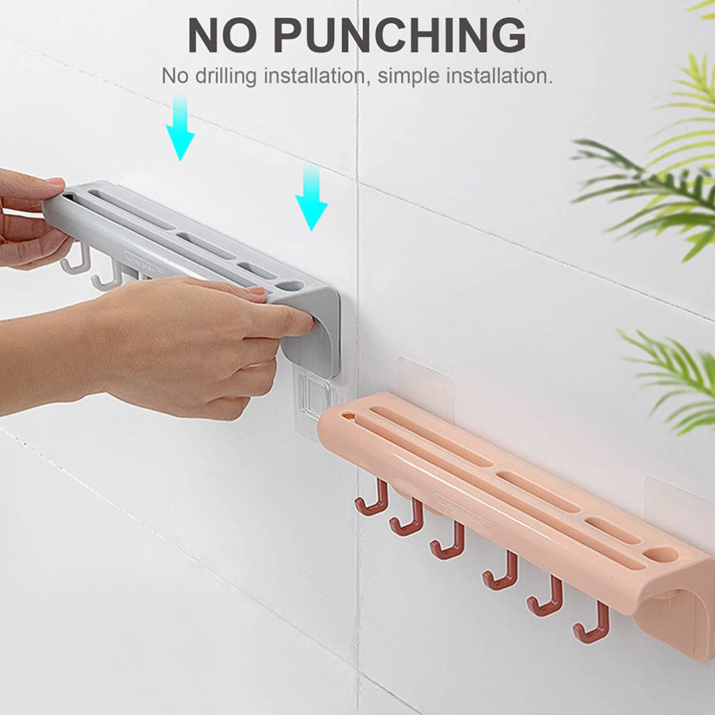 Wall-Mounted Kitchen Utensil Rack - Drilling ABS Cookware Organizer with Hanging Storage Shelf for Shovels and Tools, Perfect for Small Kitchen Space Organization