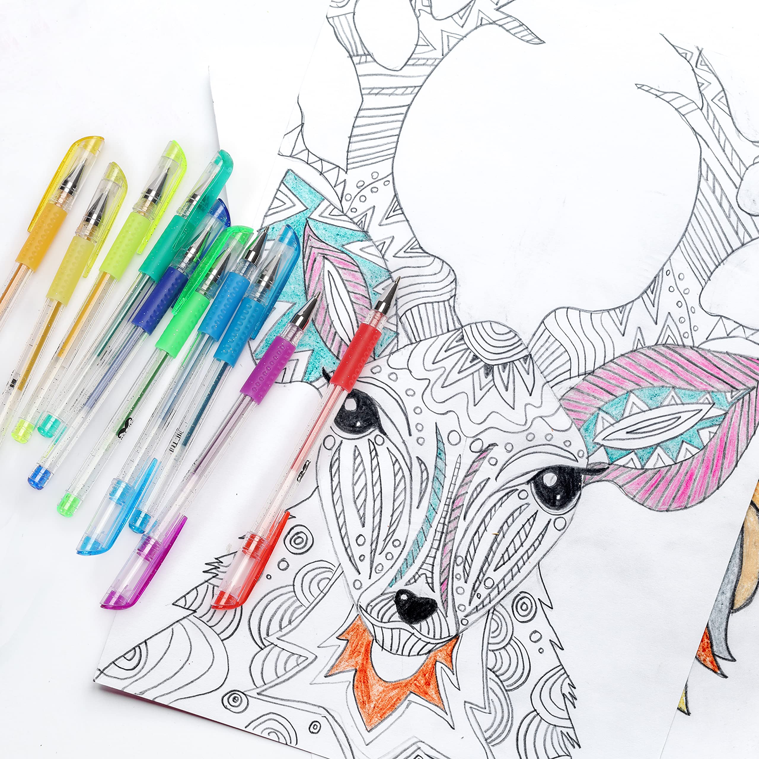 Mr. Pen Glitter Gel Pens Set - 20 Vibrant Neon Colors, Sparkly Gel Pens for Adult Coloring Books, Bible Journaling, Scrapbooking & Art Projects | Smooth Writing Gel Pens for Journals, Planners & Creative Crafts