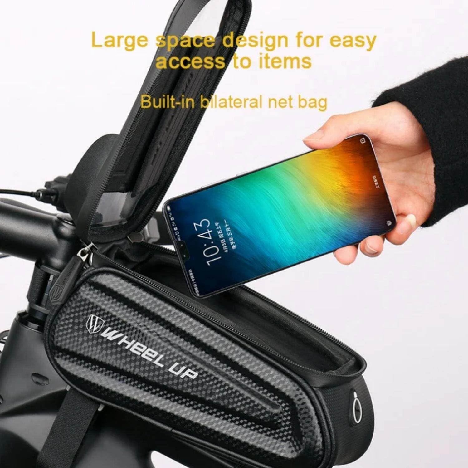 **Rofawee Bike Phone Frame Bag - Waterproof Bicycle Phone Mount with Reflective Storage & Sensitive Touch Screen - Compatible with 7 Inch Phones - Perfect for Cycling, Commuting & Outdoor Adventures**