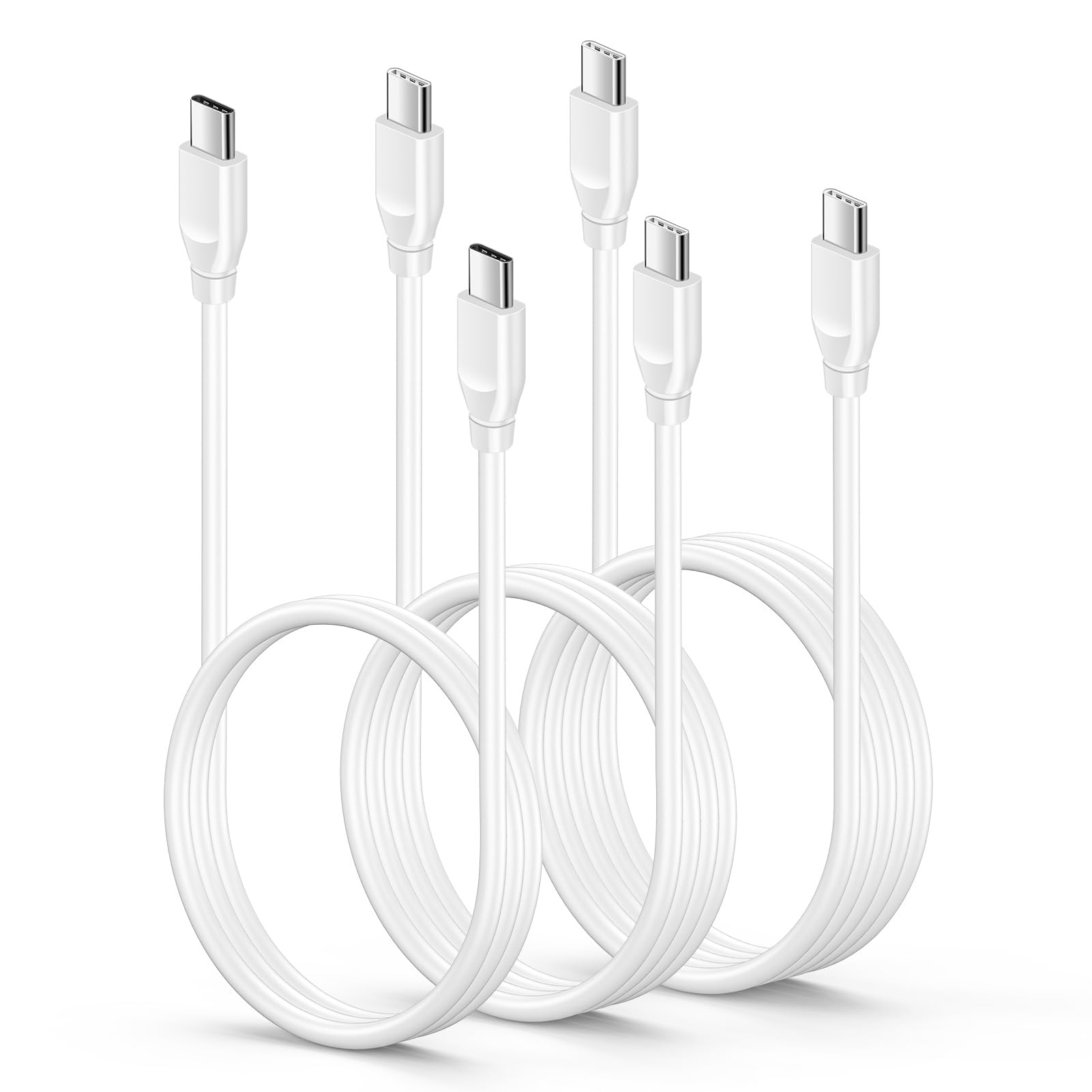 60W USB C to USB C Fast Charger Cable 3-Pack (3FT/6FT/10FT) - Compatible with iPhone 16/16 Pro/16 Pro Max/16 Plus & Samsung Galaxy S25 Ultra/A16/A35/A56 - PD Charging Cable for Car, Home & Travel