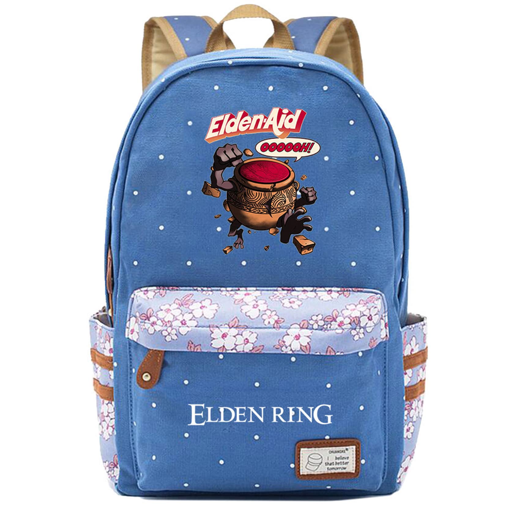 **Elden Ring Themed Canvas Bookbag for Kids & Teens - Waterproof School Backpack with Laptop Compartment - Perfect for School, Travel, and Outdoor Adventures**