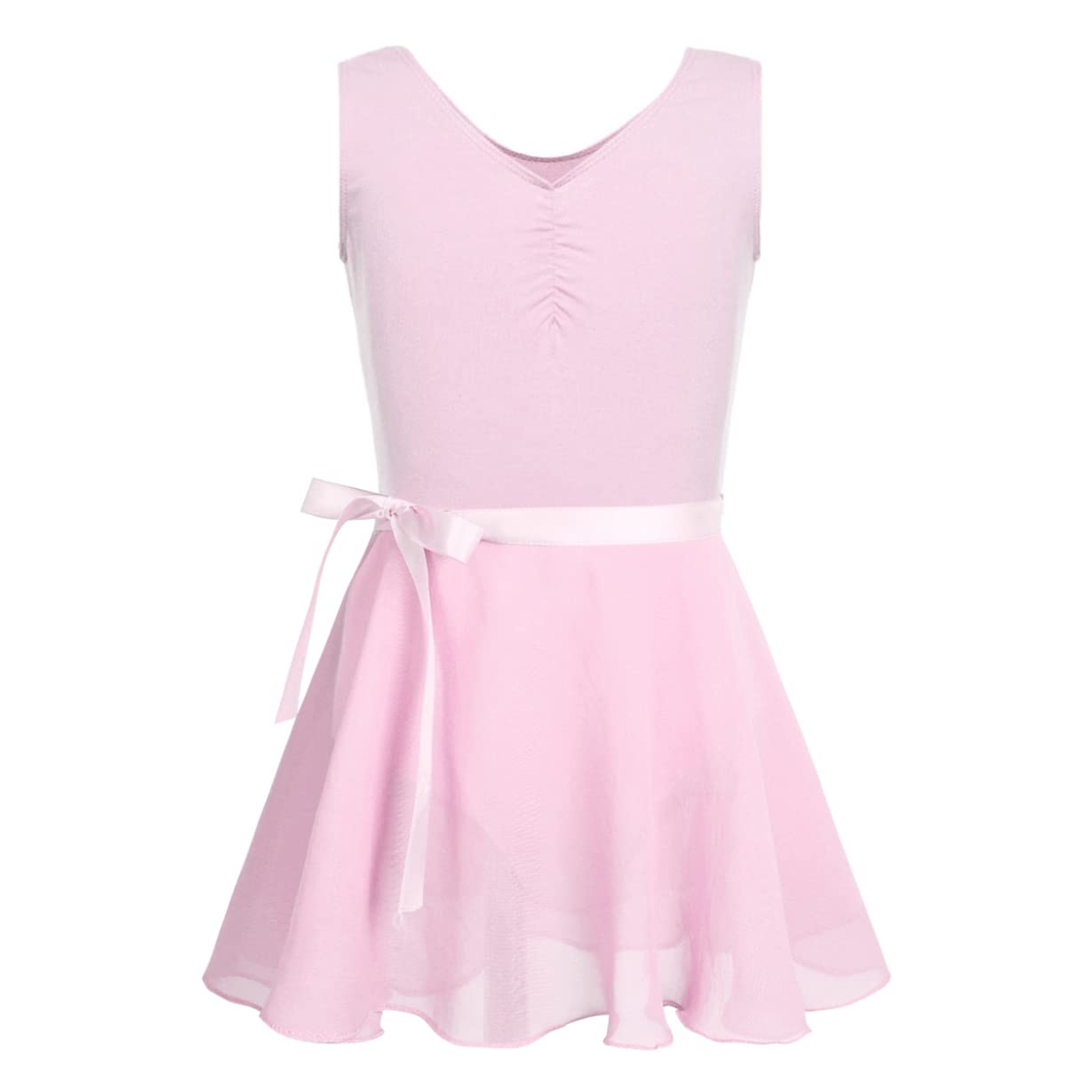 Girls Sleeveless Ballet Dance Dress with Spaghetti Straps - Gymnastics Leotard & Wrap Skirt Outfit for Ballet, Jazz, and Performance - Perfect for Recitals, Dance Classes, and Competitions