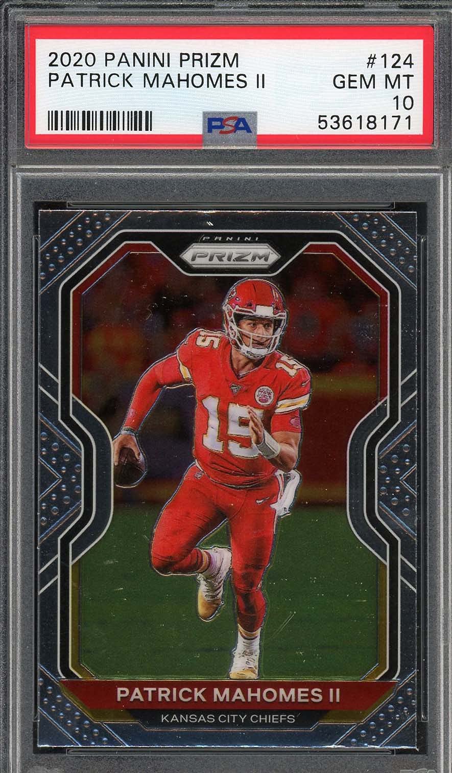 Patrick Mahomes 2020 Panini Prizm #124 PSA 10 Graded Football Card - Perfect for Collectors, Sports Memorabilia & Investment