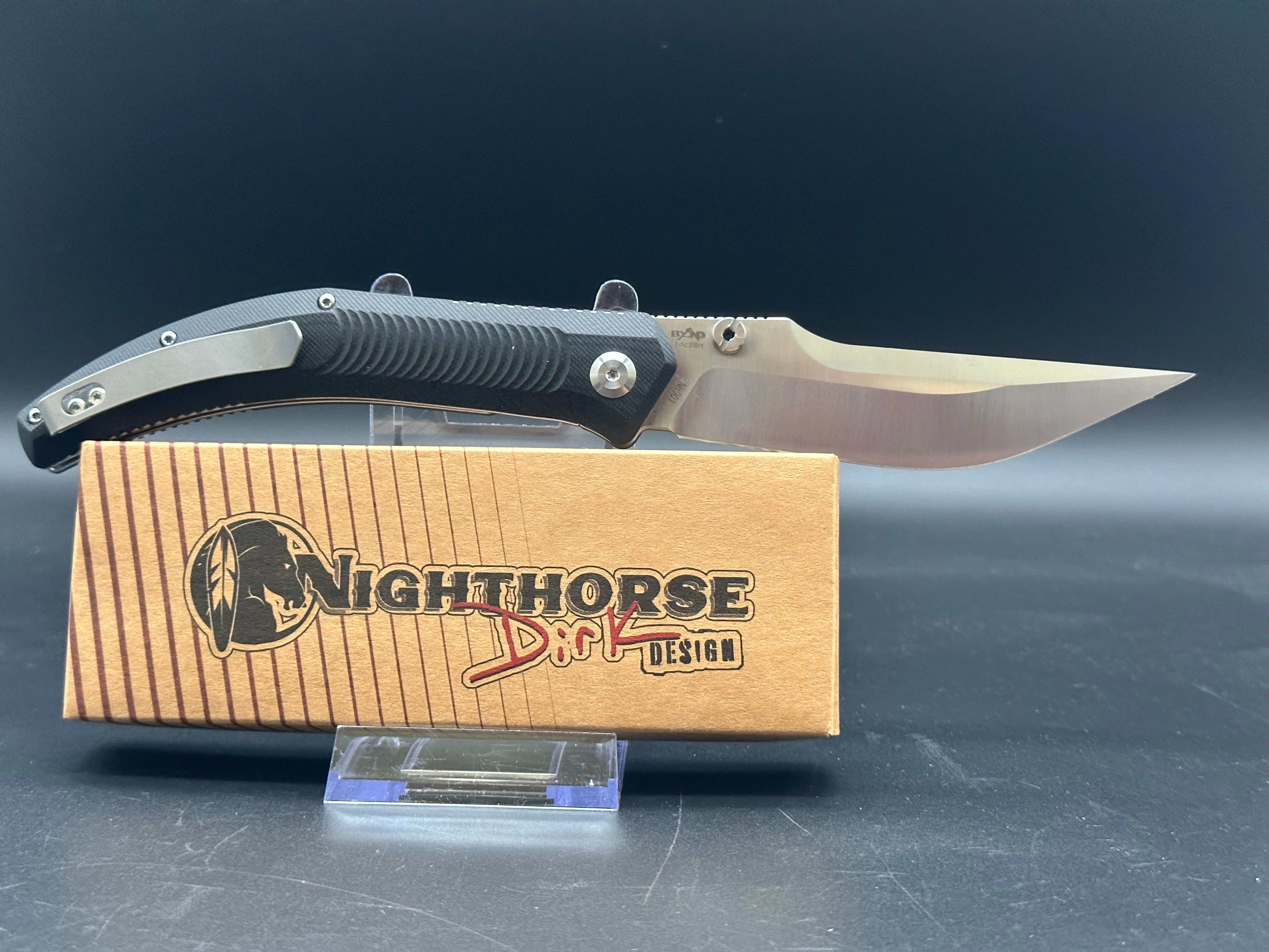 B’yond EDC Night Horse Black G10 Pocket Knife - Everyday Carry Tactical Folding Knife for Camping, Hiking, and Outdoor Adventures