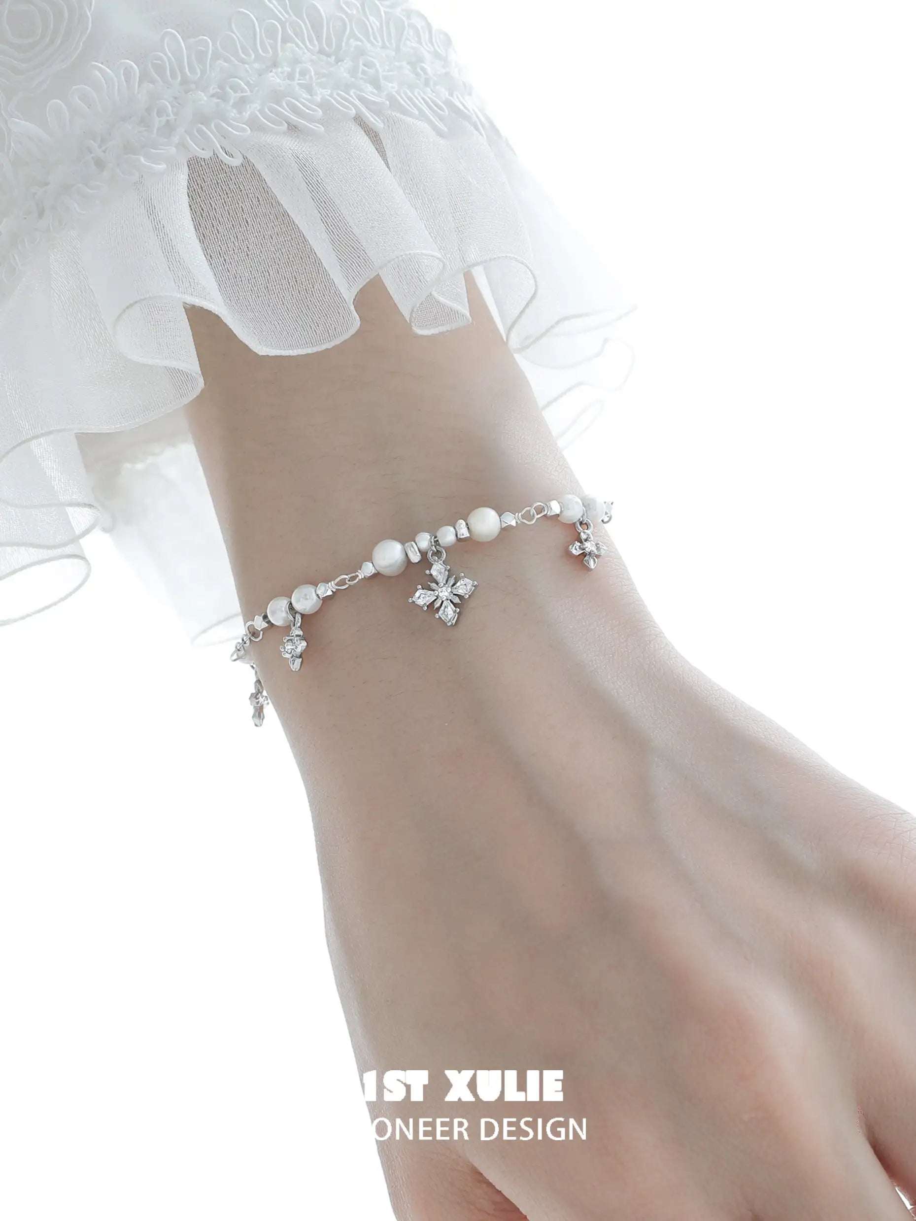 Tears of Mermaid S925 Sterling Silver Bracelet with Pearls & Zircon - Elegant Jewelry for Women, Perfect for Parties, Weddings & Everyday Wear