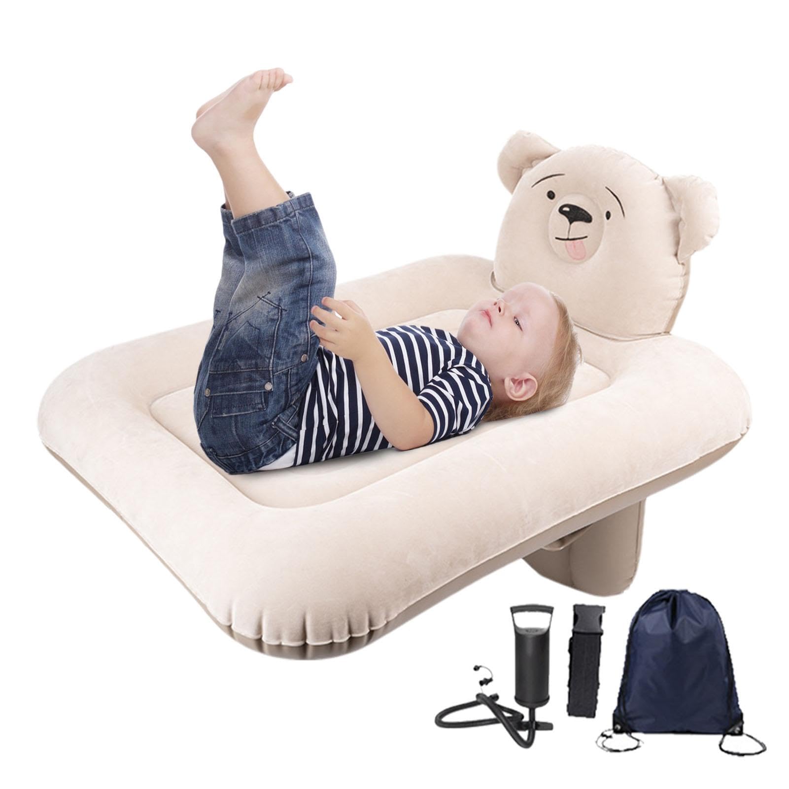 Inflatable Airplane Kids Bed - Portable Toddler Travel Mattress for Airplane, Car & Camping | Flyaway Kids Bed | Lightweight & Compact for Easy Transport | Perfect for Travel, Sleepovers & Outdoor Adventures