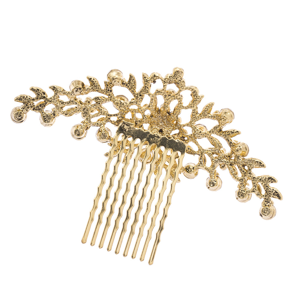 Elegant Floral Wedding Veil Hair Comb - Bridal Hair Accessories with Rhinestones for Bride, Bridesmaid, Prom - Perfect for Weddings, Parties, and Special Occasions