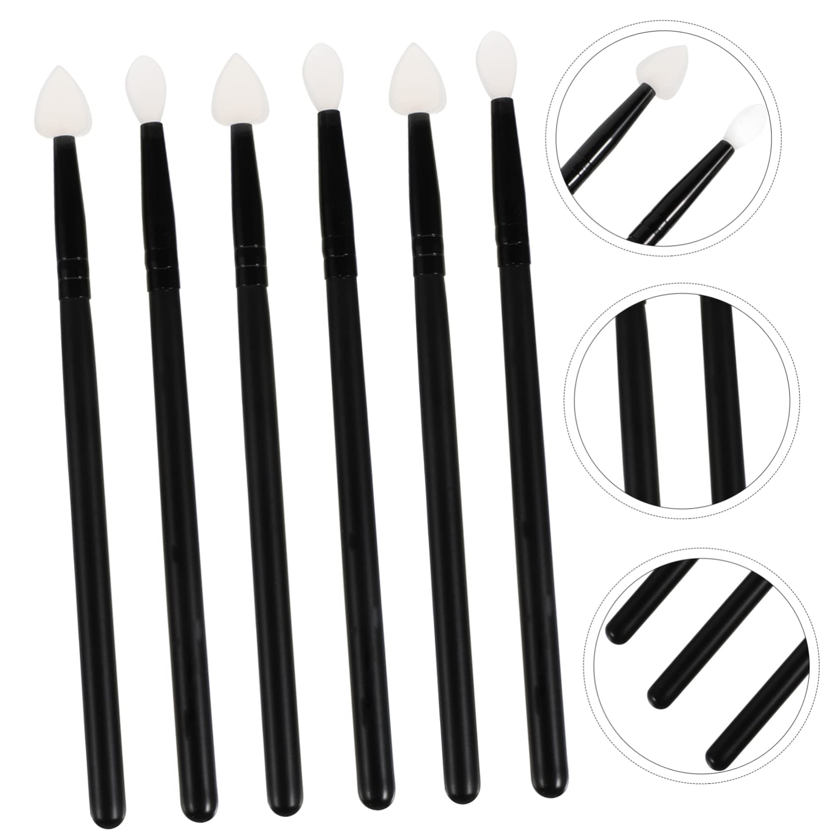 Beavorty 2 Sets Makeup Brushes - Silicone Lip Brush & Eyeshadow Applicator, 6pc Travel Size Makeup Tools for Women with Soft Silicone Heads | Perfect for On-the-Go Touch Ups & Professional Makeup Application
