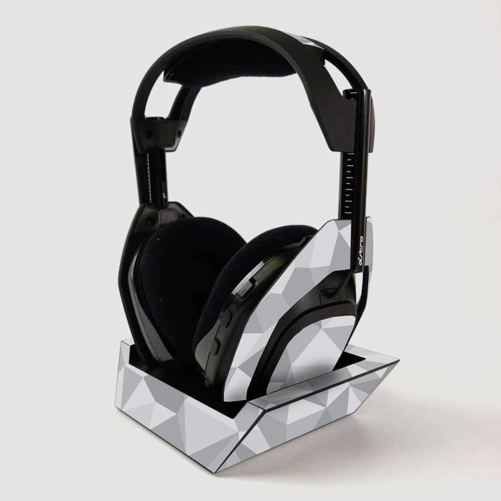 ASTRO Gaming A50 Wireless Headphone Skin Cover - Gray Polygon Vinyl Decal Wrap | Protective & Durable Made in USA | Easy to Apply | Perfect for Gaming, Streaming & Travel Protection