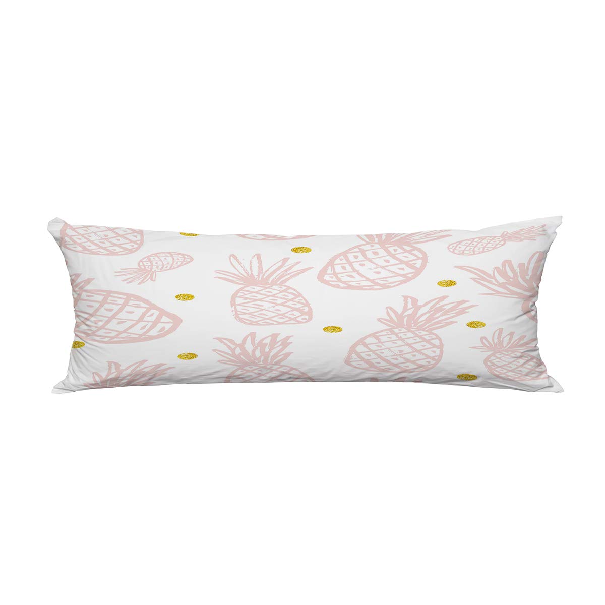 Vintage Pineapple Rose Quartz Body Pillow Cover - 20x60 Inch Modern Color Pillowcase Protector for Home Decor, Bedroom, and Living Room